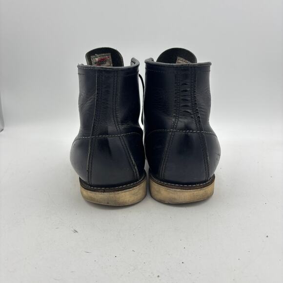 Red Wing 8130 Moc Toe Black Leather Boots Men\'s 13D Workwear USA Rare main image 11